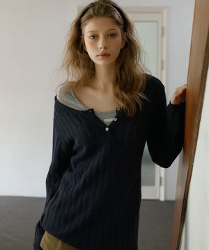 블레이크 울 니트 원피스 ( 네이비 )