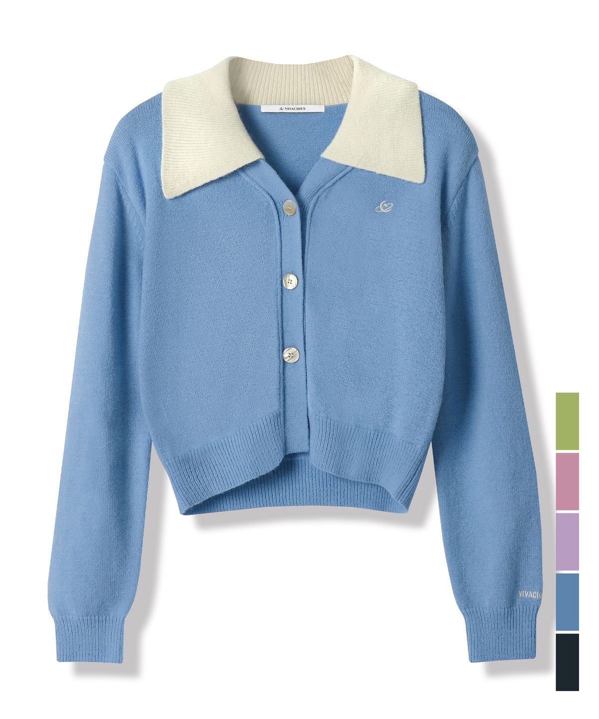 비바셔스(VIVACIOUS) Sailor Collar Knit Cardigan_5Colors