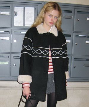 SN Shearling Mustang Coat (Black)