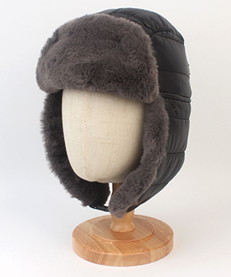 Padding Fur Black Aviator Hat 패딩모자