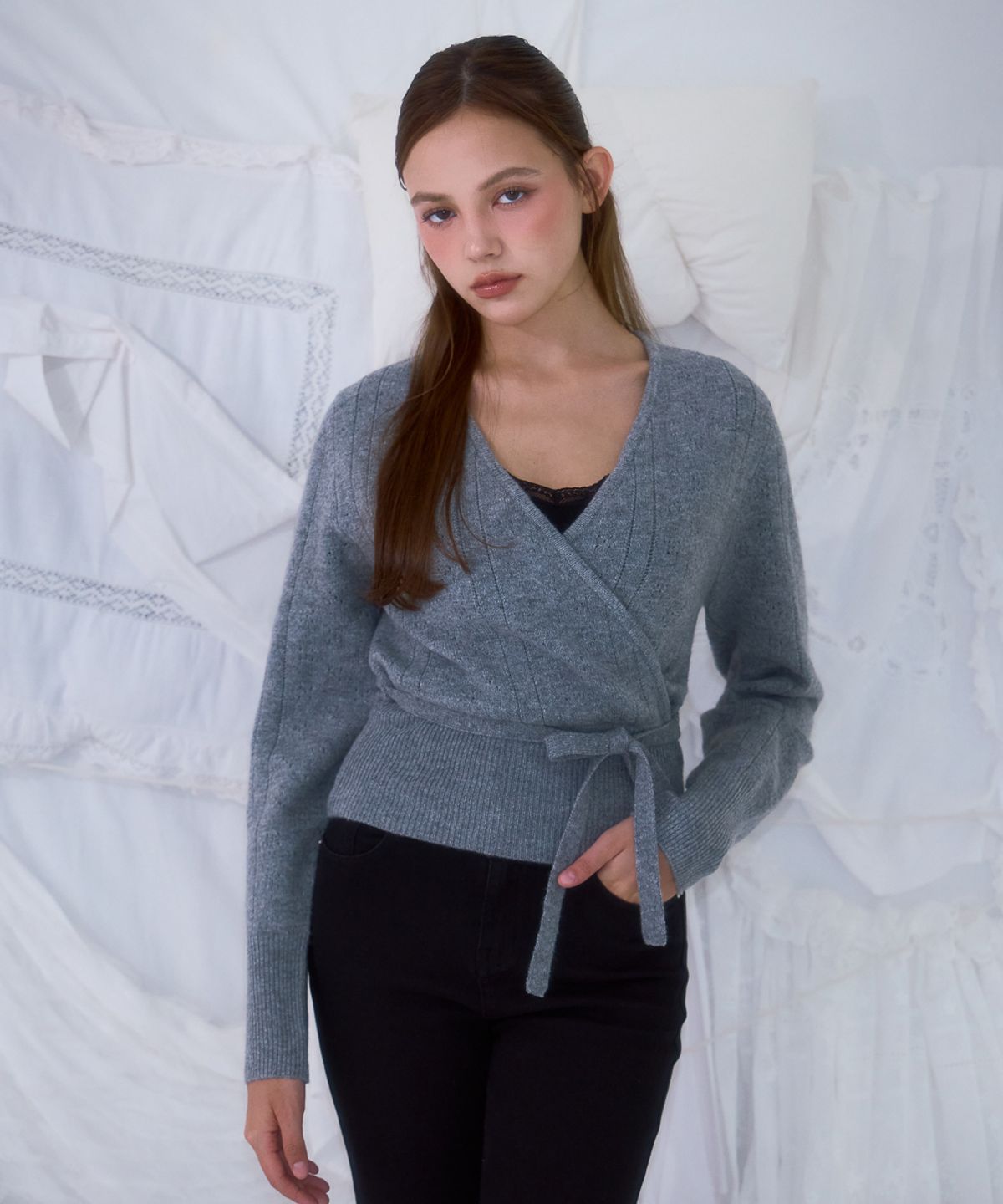 로제프란츠(ROSEFRANTZ) Muse Wrap Rib Knit [Gray]