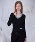 V-neck Button Long Sleeve [Black]