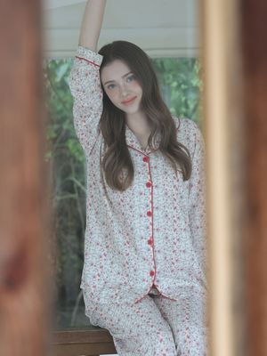 빈티지플로랄 클린핏 긴팔 파자마 상하의 세트