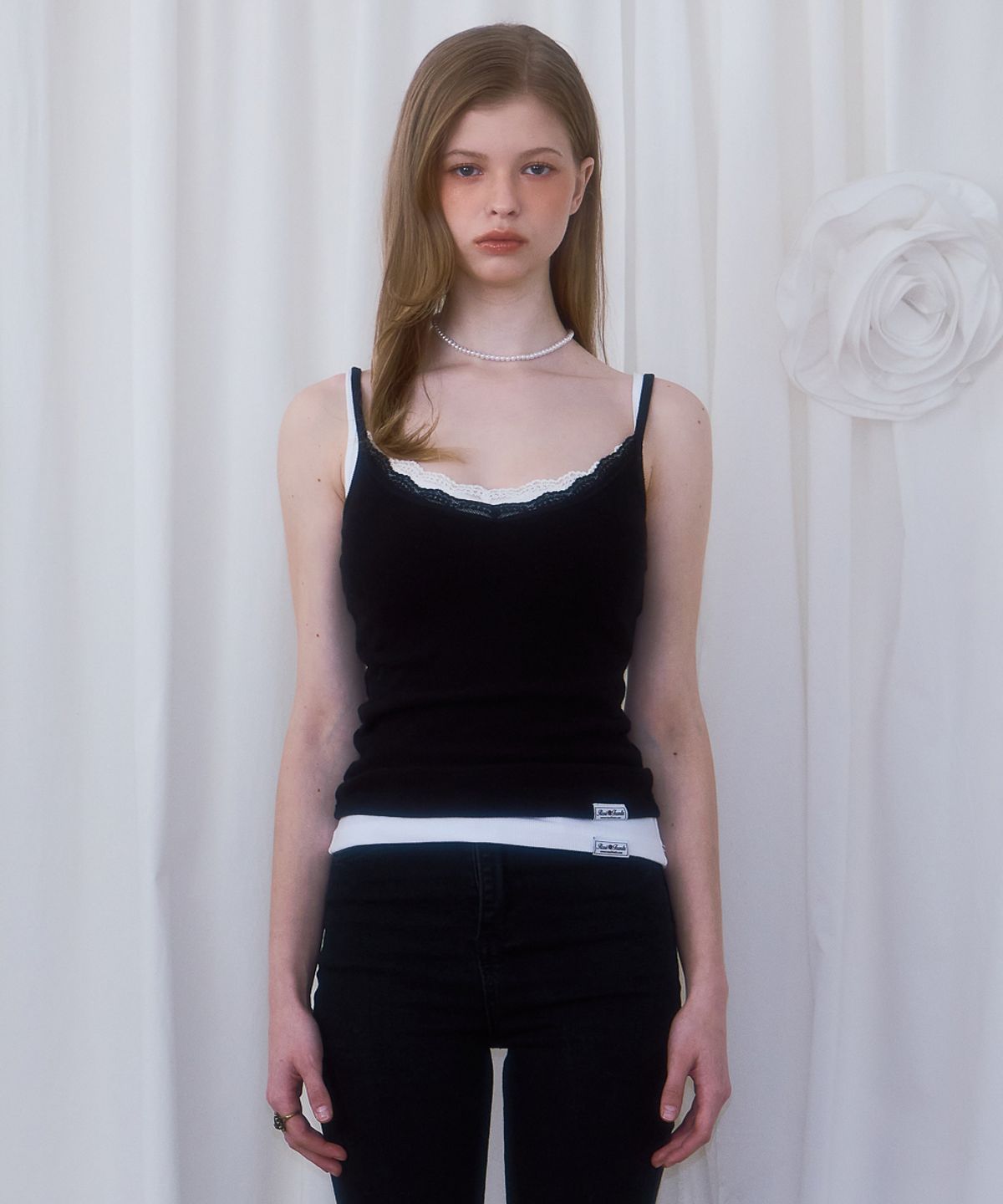 로제프란츠(ROSEFRANTZ) Lace Slim Sleeveless [Black]