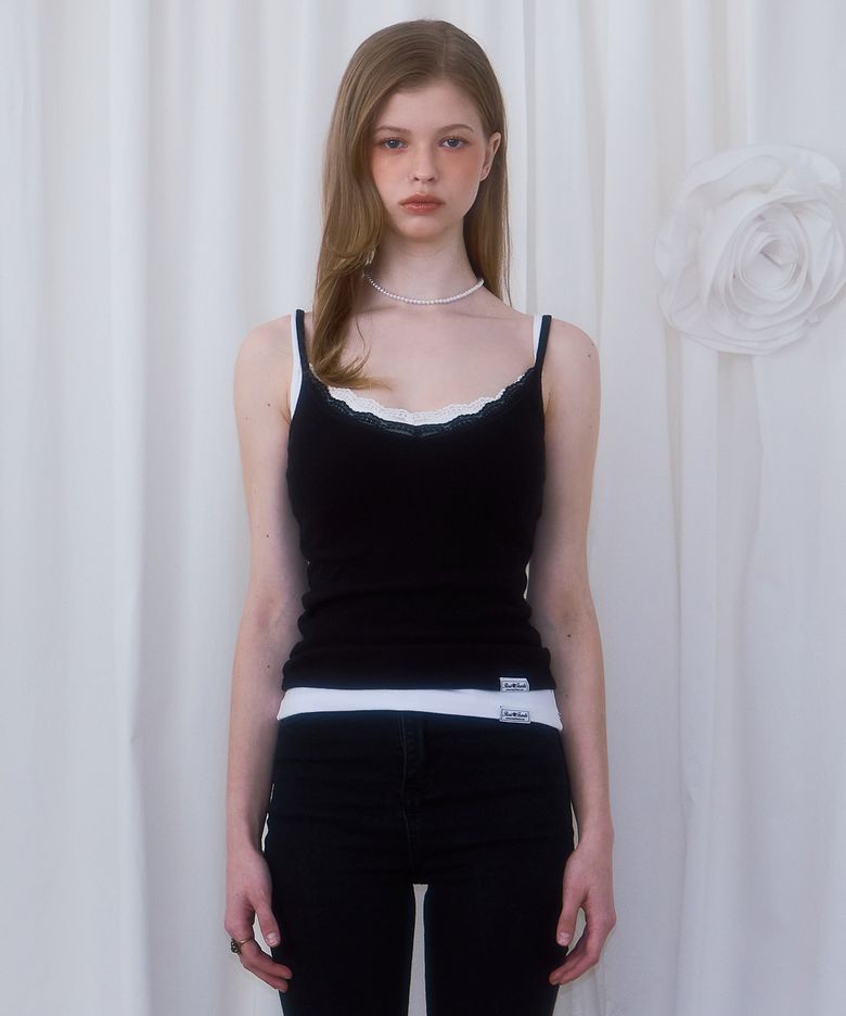 Lace Slim Sleeveless [Black]
