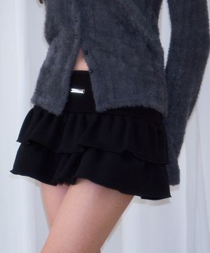 Cancan Sweat Mini Skirt [Black]