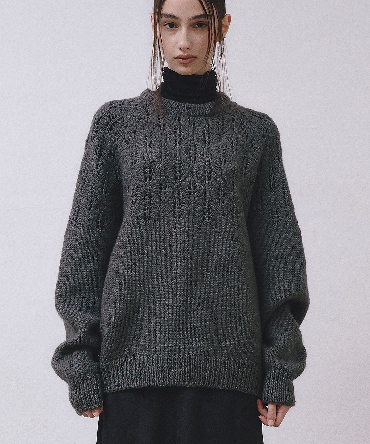 미드앤로우(MIDNLOW) Covent Wool Sweater (Grey)