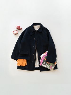 시티 울 하프 코트 (네이비)