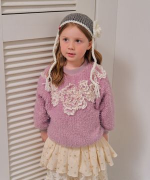 푸디 플러프 프릴 맨투맨_라일락핑크