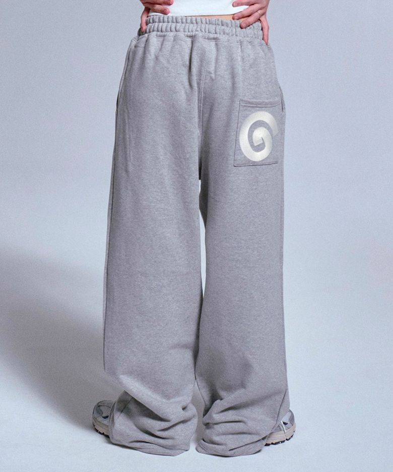 [UNISEX]G SYMBOL 자수 트레이닝 핀턱 와이드 팬츠_2color