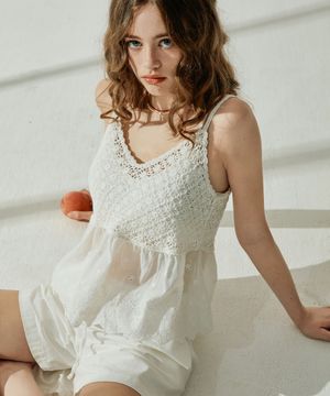 마농 레이스 프릴 크로셰 탑