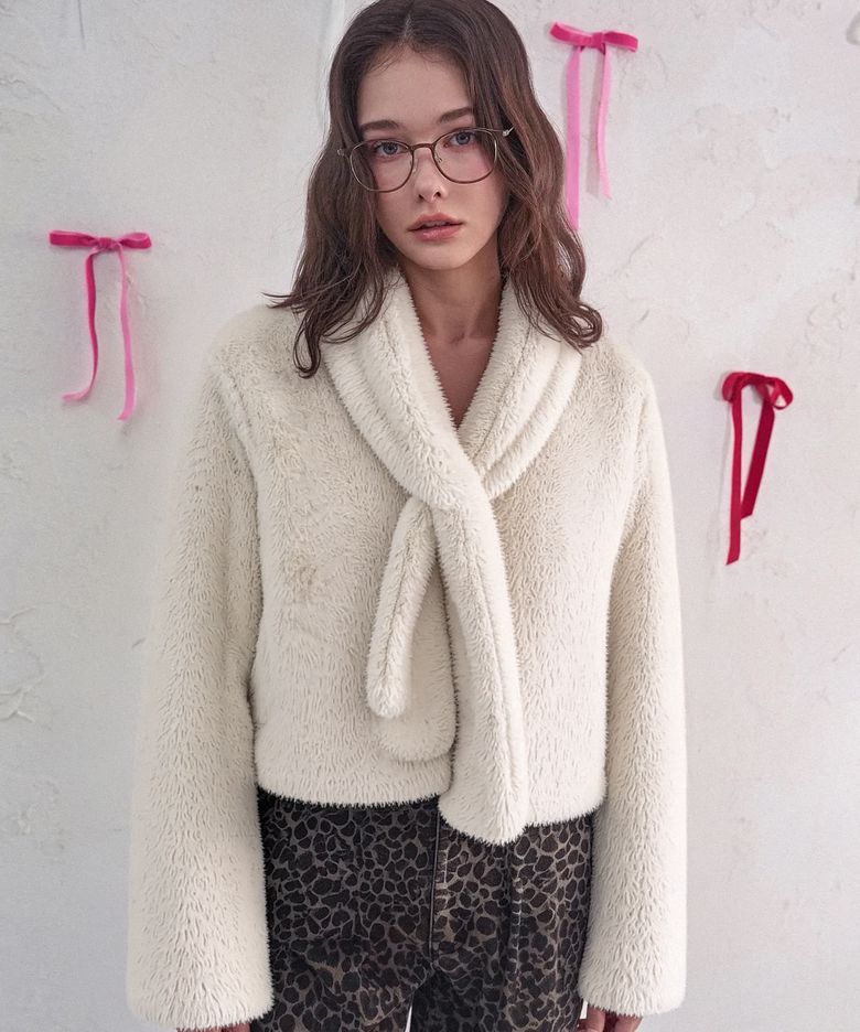 Col Noue Fur Jacket BEIGE