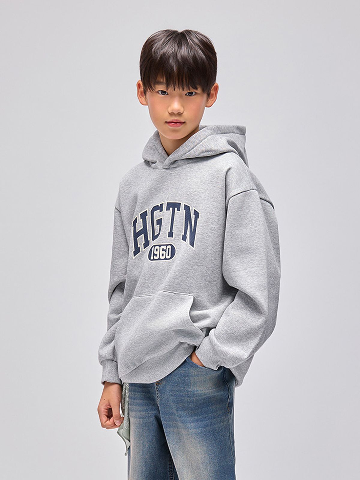 행텐 틴즈(HANGTEN TEENS) 틴즈 프렌치 테리 빅 로고 그래픽 후드티셔츠_055(14540-031-854-11)