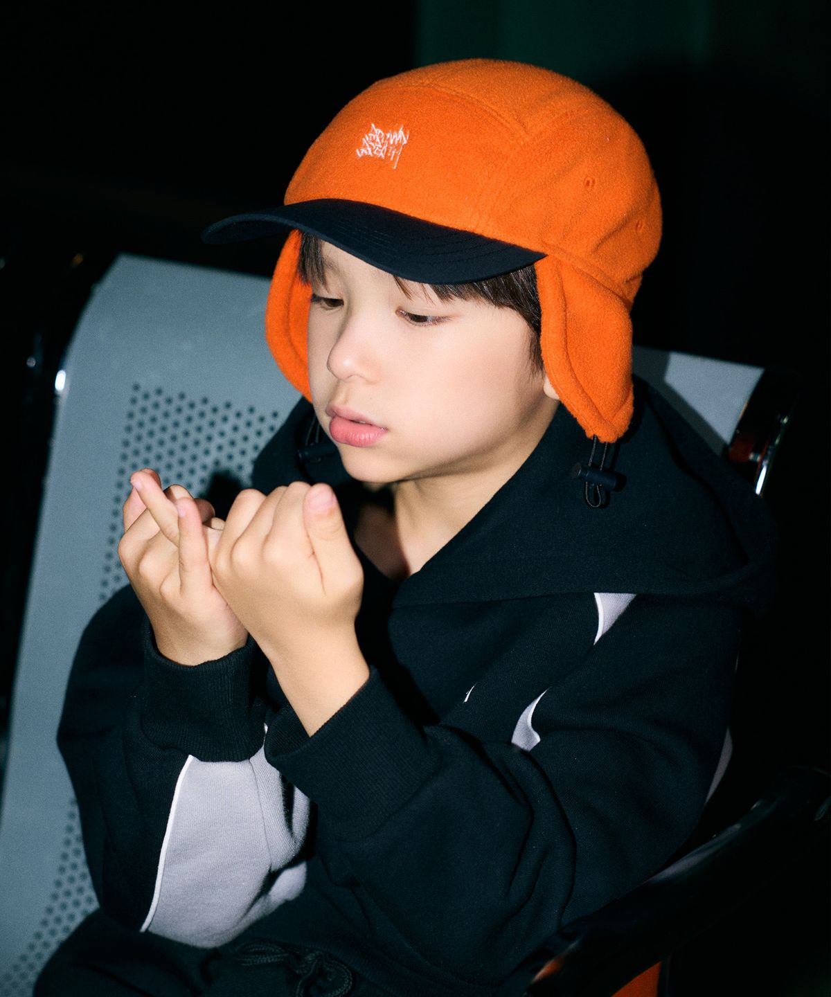 브라운브레스 키즈(BROWNBREATH KIDS) KIDS EARMUFF CAP - ORANGE