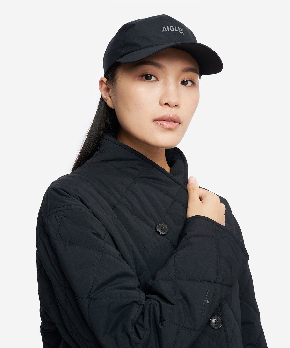 에이글(Aigle) 여성 웜 워터프루프 다이아몬드 퀼티드 숏 피코트 AAW25WOUI013NOI