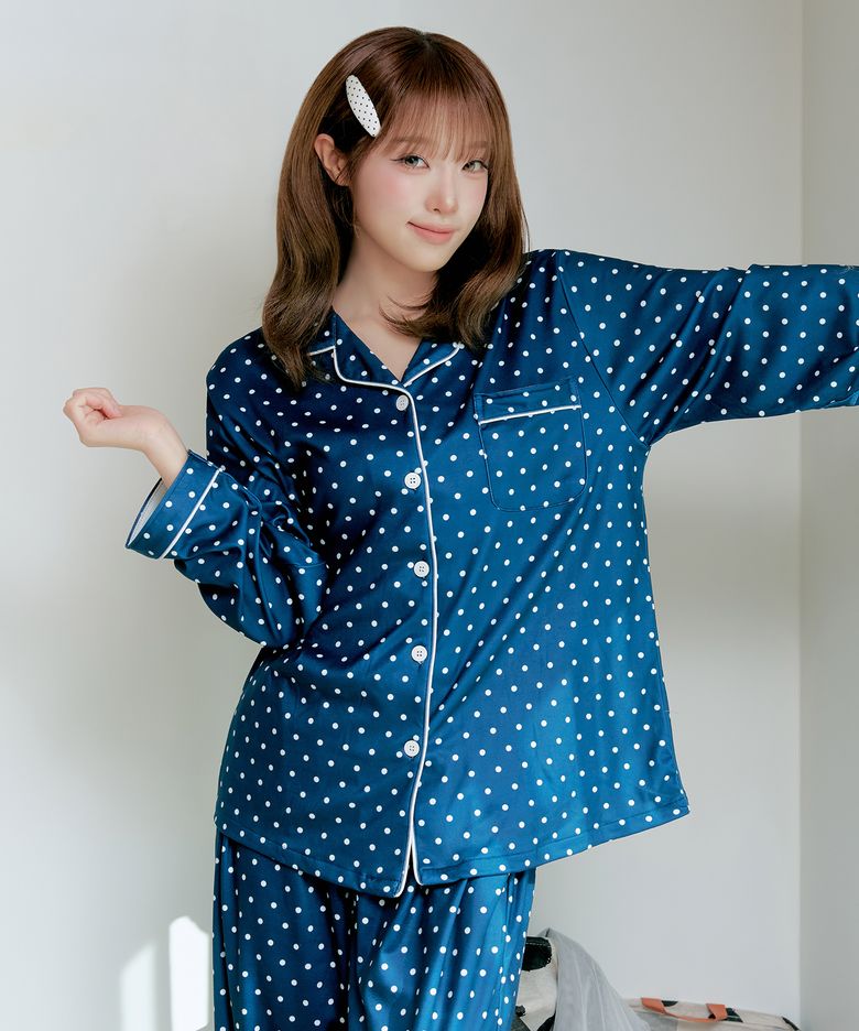 [최예나PICK] 베리도티 피치기모 커플잠옷 긴팔 파자마 상하의 세트