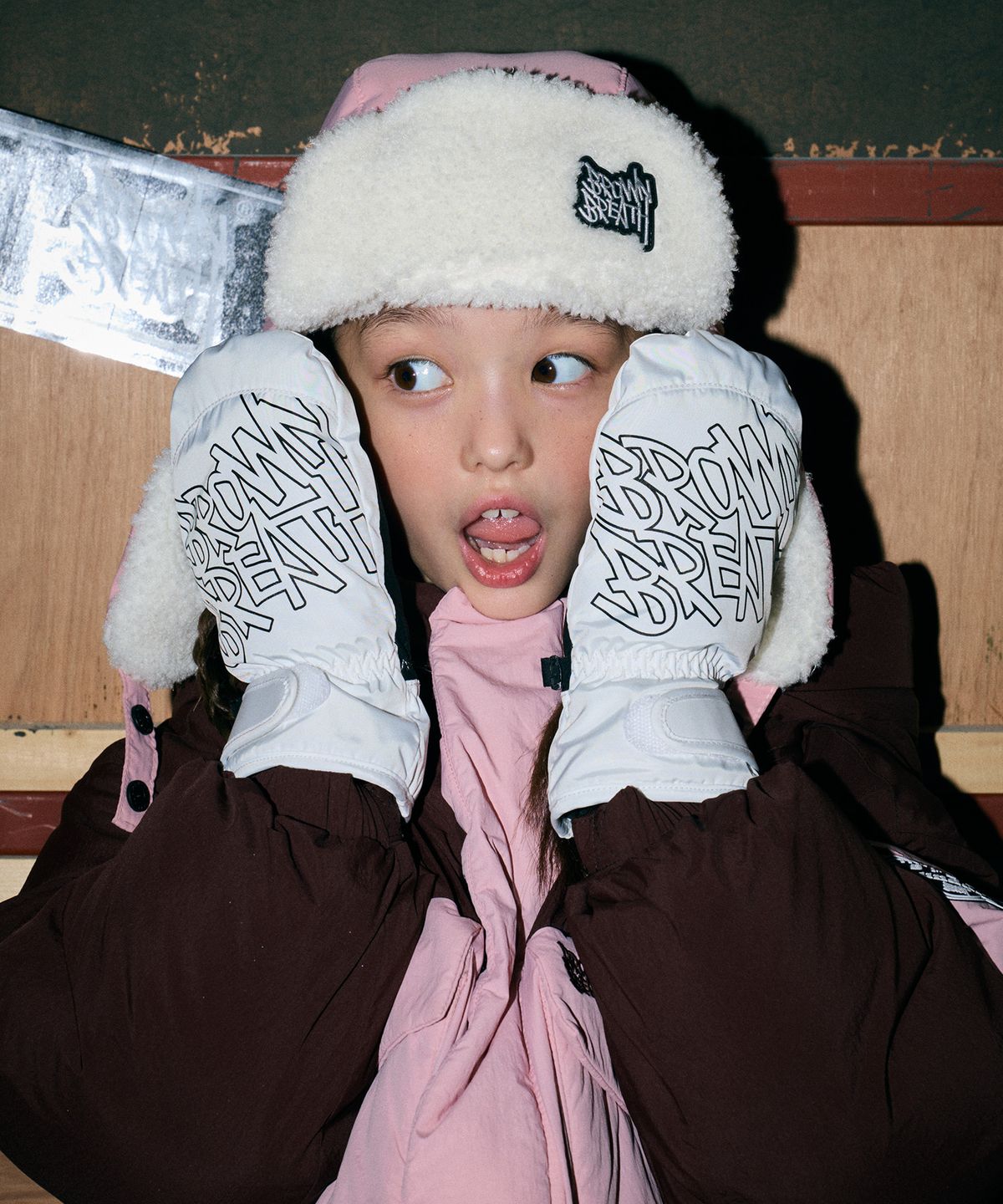 브라운브레스 키즈(BROWNBREATH KIDS) KIDS BIG TAG GLOVE - OFF WHITE