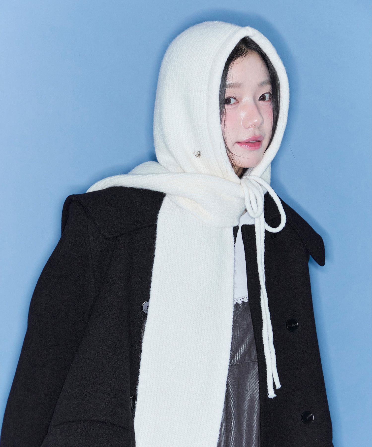 MUSINSA | ALKI ALKA Knit Hoodie Muffler (Ivory)