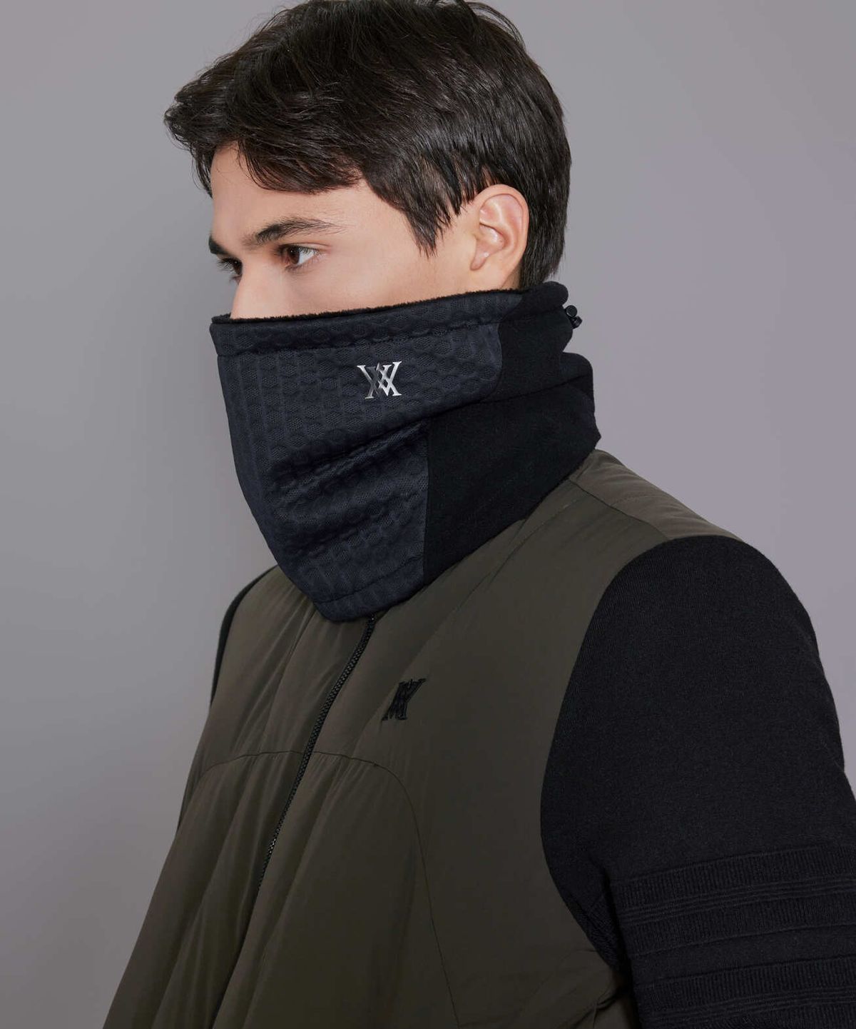 어뉴골프(ANEW GOLF) UNI LOGO POINT NECK WARMER_BK