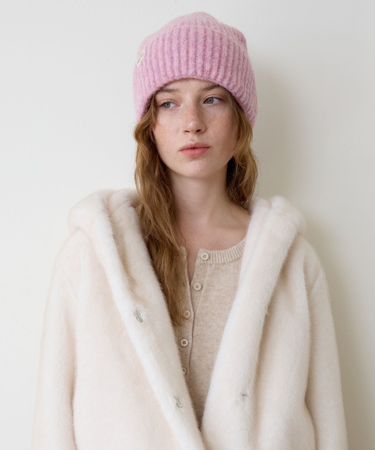 어몽(AMONG) A PASTEL BEANIE_LIGHT PINK