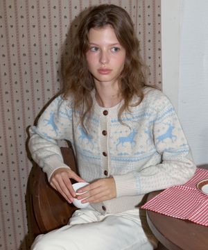 A HOLIDAY NORDIC CARDIGAN_LIGHT BLUE