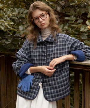 A CHECK FLEECE REVERSIBLE JUMPER_NAVY