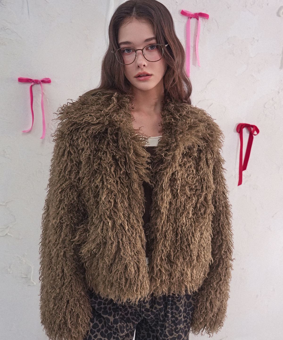비바셔스(VIVACIOUS) Misty Hairy Jacket BROWN