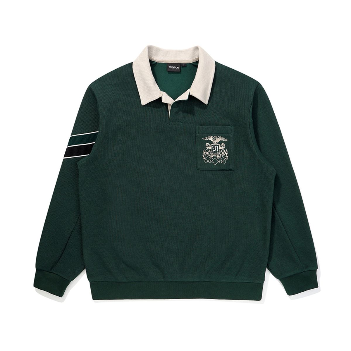 말본 골프(MALBON GOLF) 기모 프렌치테리 에리 티셔츠 GREEN (MAN)