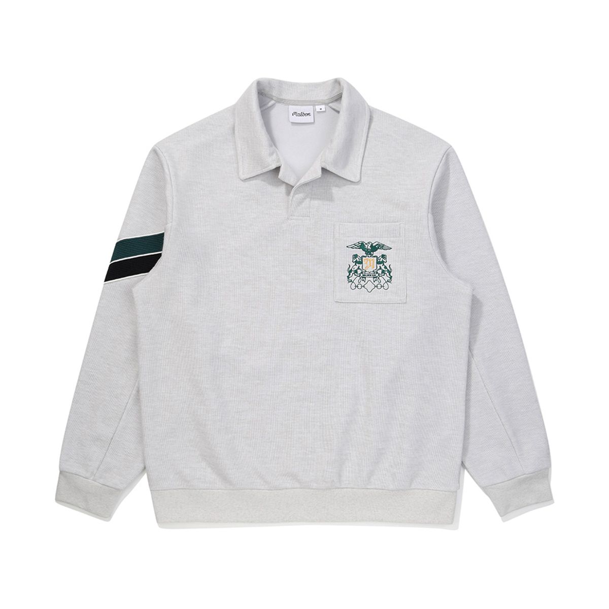 말본 골프(MALBON GOLF) 기모 프렌치테리 에리 티셔츠 MELANGE GRAY (MAN)
