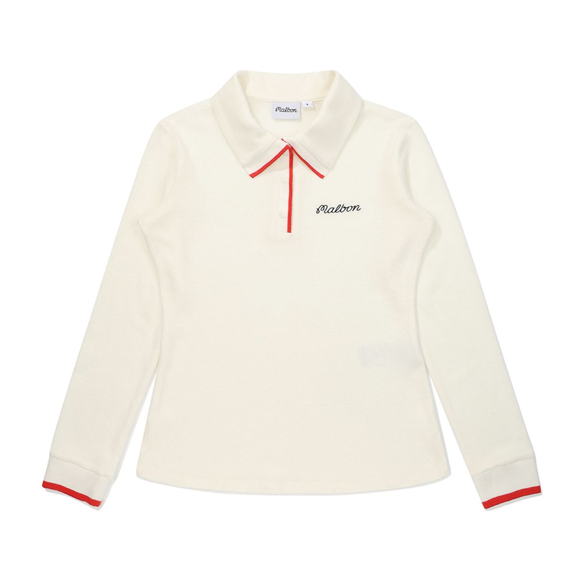 말본 골프(MALBON GOLF) 여성 컬러 배색 롱슬리브 티셔츠 IVORY (WOMAN)