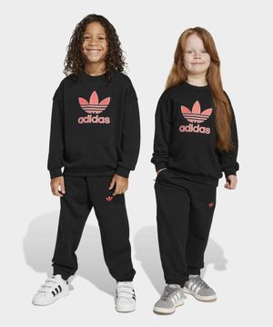 트레포일 크루 세트 키즈 - 블랙 / JX0464