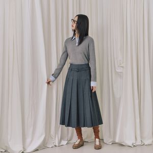 벨트 세트 플리츠 롱스커트 AR3WS863