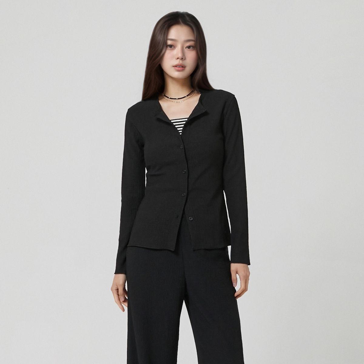 랩(LAP) 주름 가디건티셔츠 AR3CT864