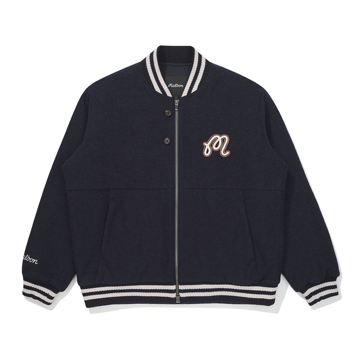 말본 골프(MALBON GOLF) 울 브랜드 패딩 자켓 DARK NAVY (MAN)