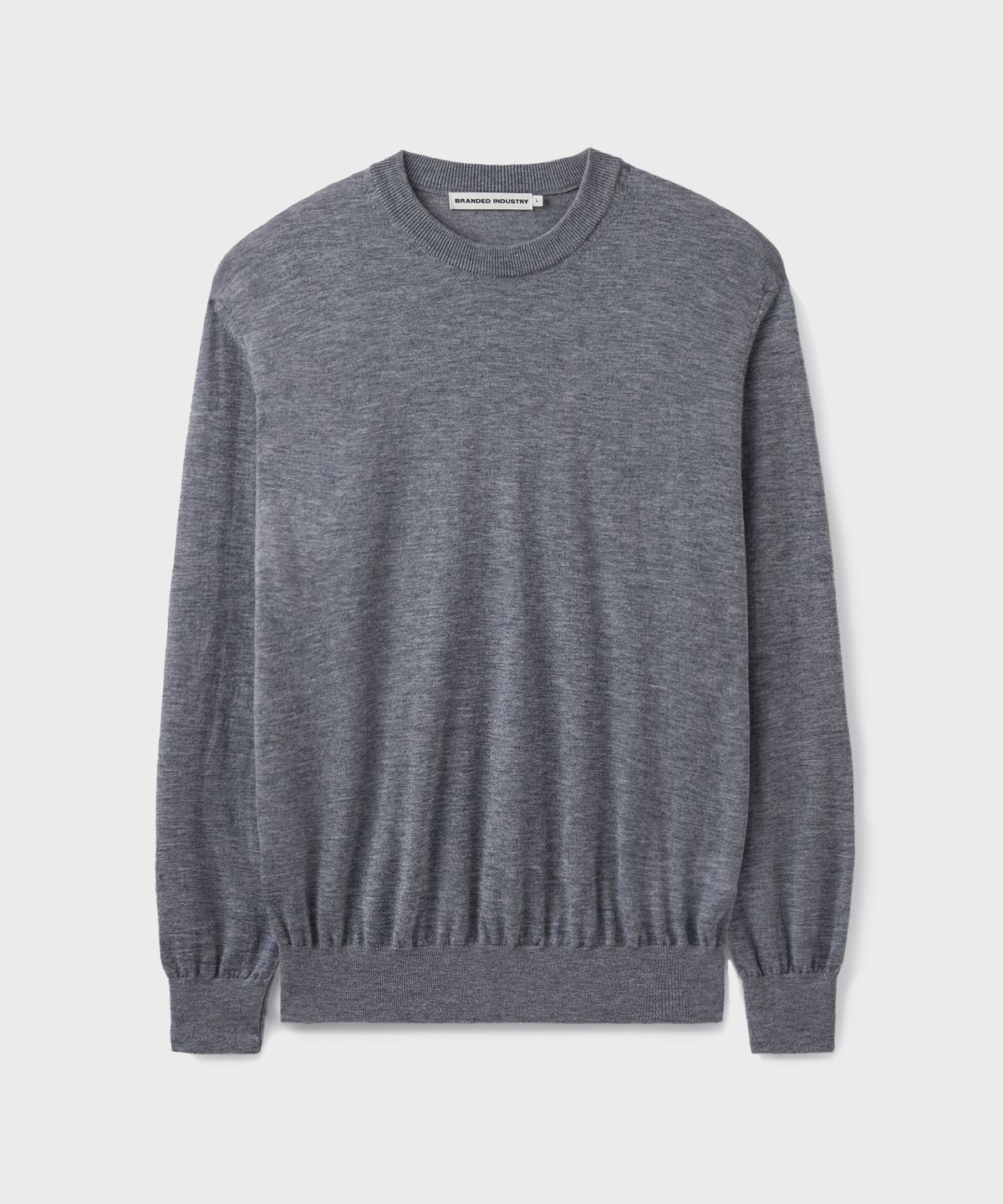 브랜디드(BRANDED) [SUPERIOR] ESSENTIAL SUPERFINE ROUND KNIT [MELANGE GRAY]