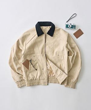 빈티지 리벳 블루종 워크 자켓 (베이지)