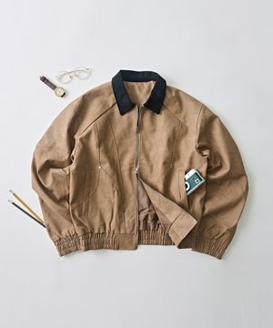 빈티지 리벳 블루종 워크 자켓 (브라운)