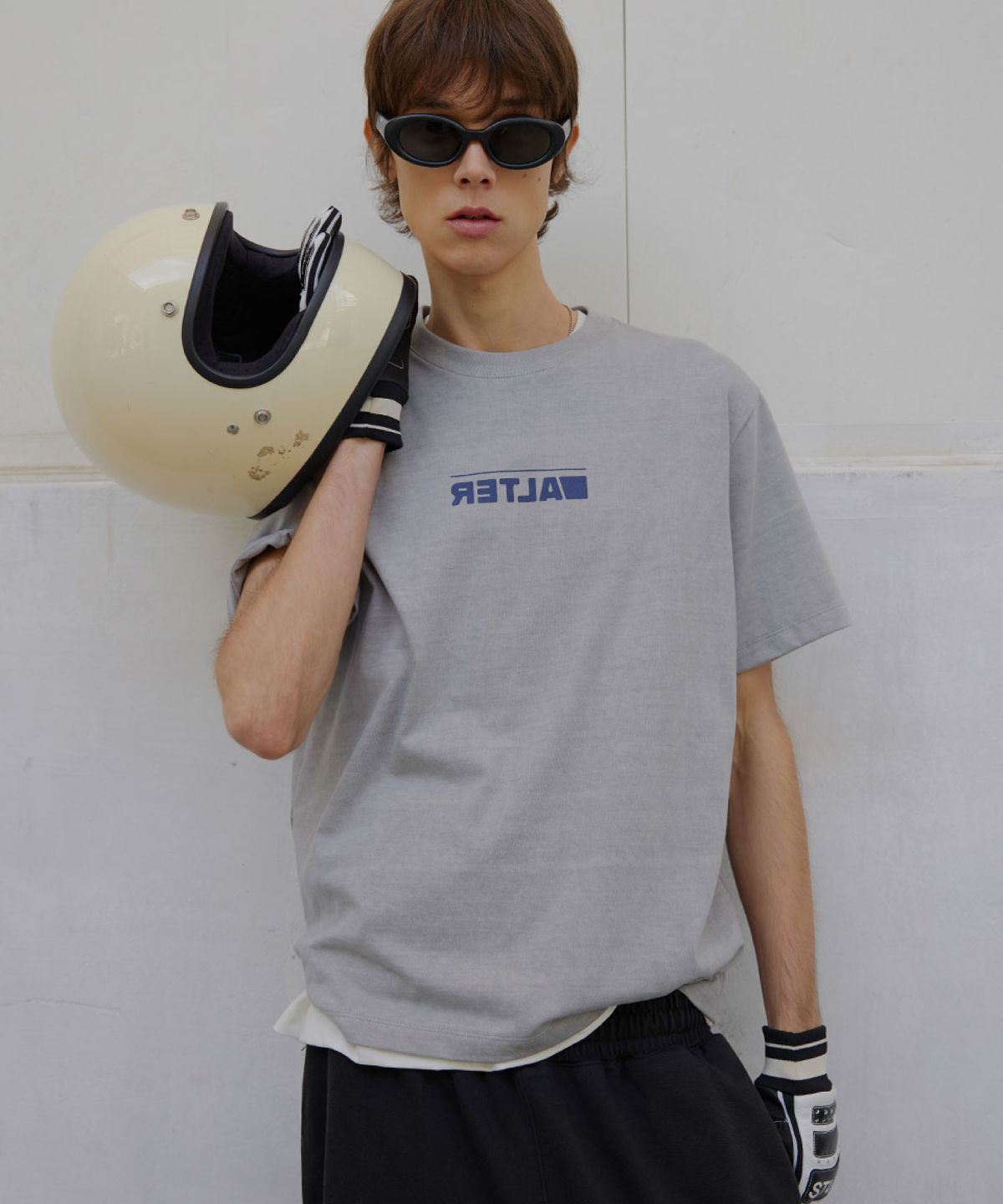 얼터 스튜디오(ALTER STUDIO) Pigment Neat Logo T-shirt_L/Grey