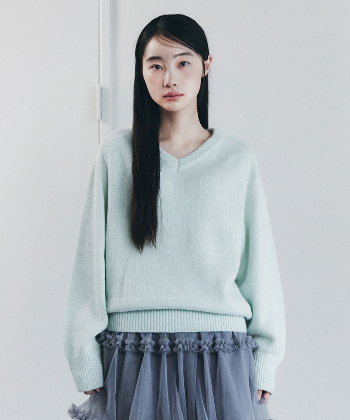 셀리테일즈(CELITAILS) V-NECK ALPACA KNIT_MINT