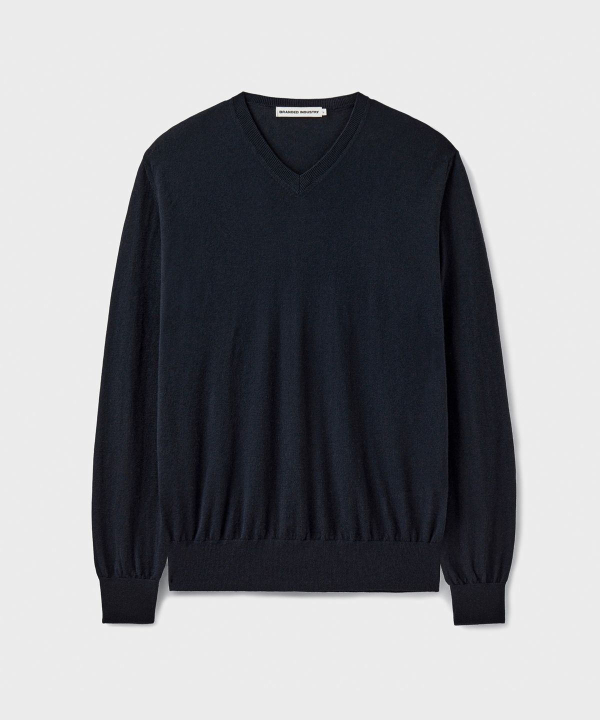 브랜디드(BRANDED) [SUPERIOR] ESSENTIAL SUPERFINE V-NECK KNIT [DARK NAVY]