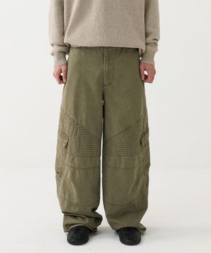 [노운 × 우연] washed biker cargo pants (olive)