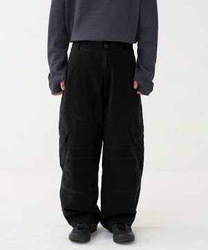 [노운 × 우연] washed biker cargo pants (black)
