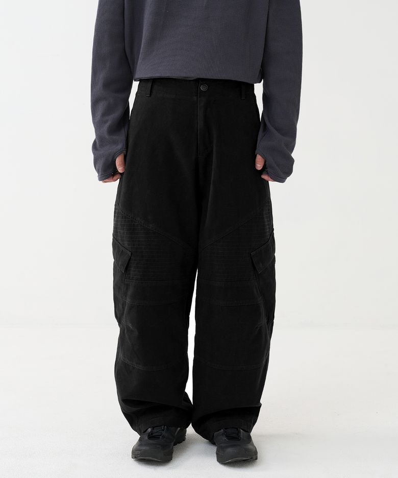 [노운 × 우연] washed biker cargo pants (black)