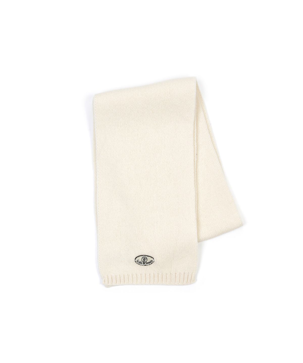 그랭드보떼(GRAIN DE BEAUTE) Mini Logo Wool Muffler [Ivory]