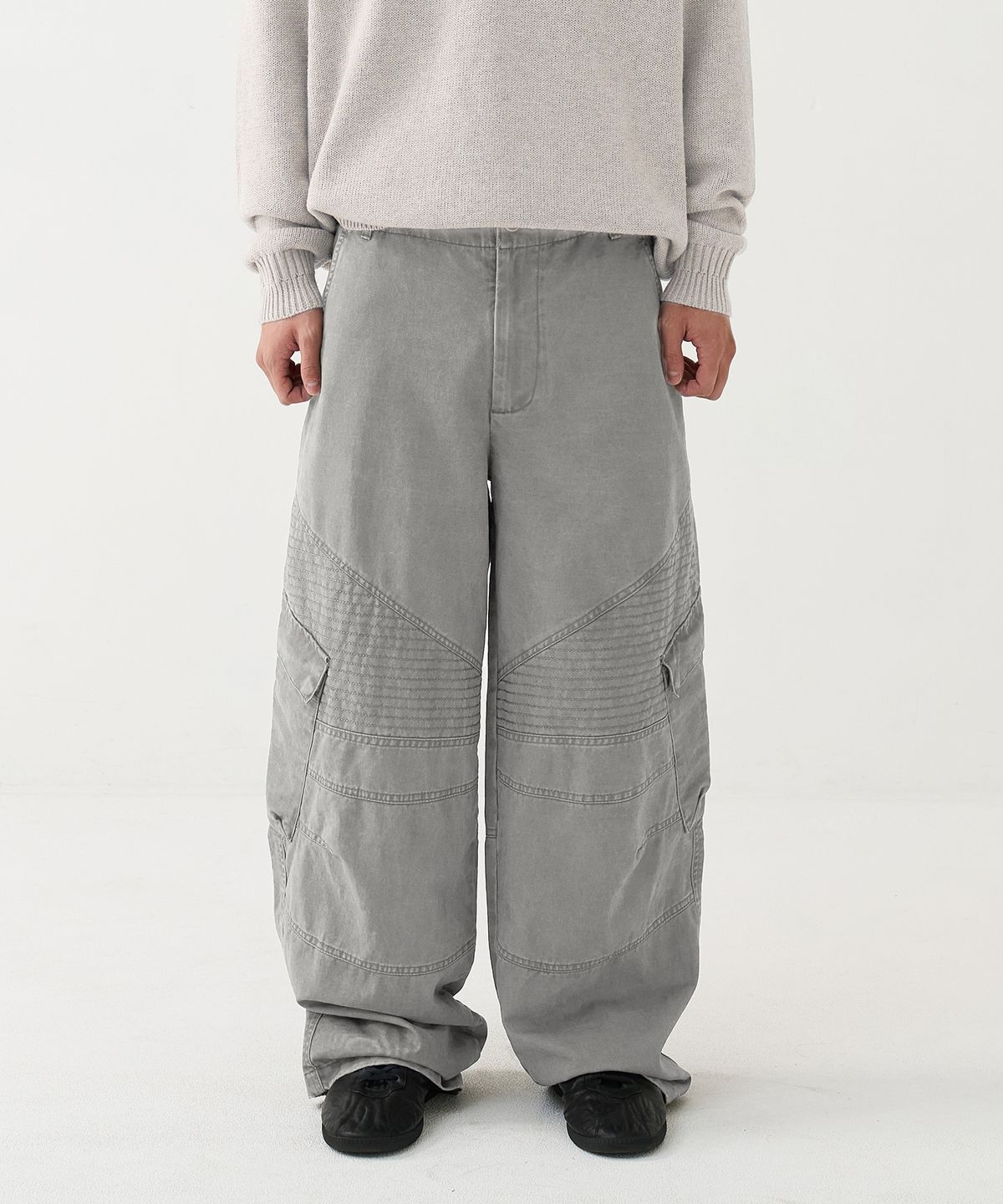 노운(NOUN) washed biker cargo pants (gray)