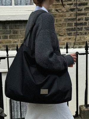 SYMBOL NYLON SHOPPER BAG [BLACK]