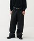 [노운 × 우연] wide coated denim pants (black)
