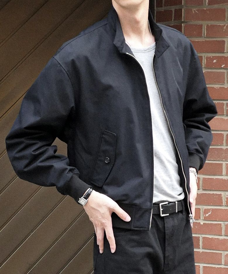COTTON HERRINGTON JACKET [BLACK]