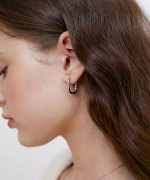 plat hoop earrings (E064_silver)