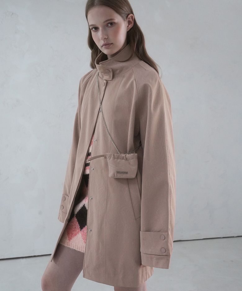 Angti Art Leather McCoat PINK